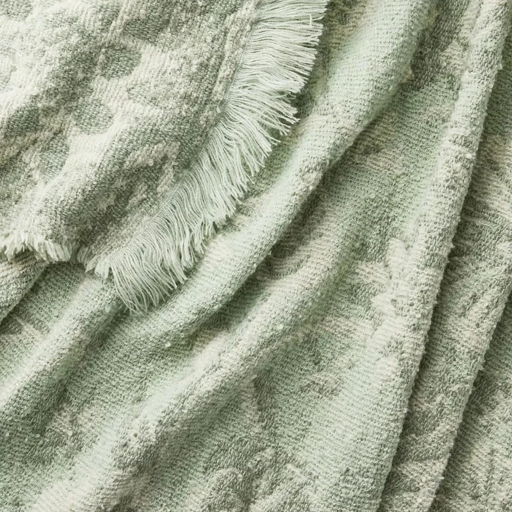 Easter Throw Jacquard Floral Green - Threshold™ Design with Studio McGee